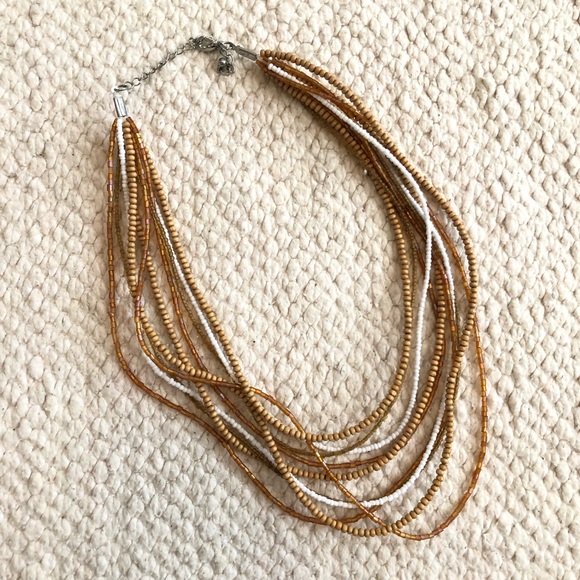 2/$5 SALE Tan Multistrand Necklace - Picture 2 of 5